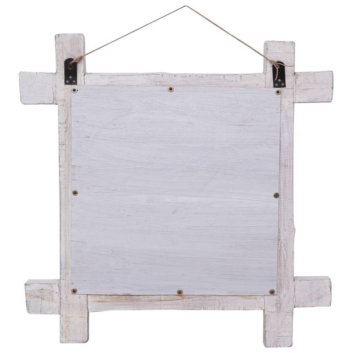 VIDAXL Miroir a buches Blanc 70x70 cm Bois de recuperation massif
