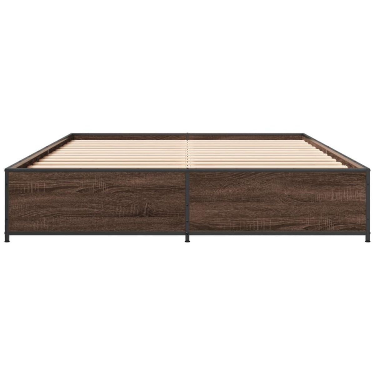 VIDAXL Cadre de lit sans matelas chene marron 140x190 cm