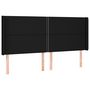 Voir la diapositive 2 : VIDAXL Tete de lit avec oreilles Noir 163x16x118/128 cm Tissu