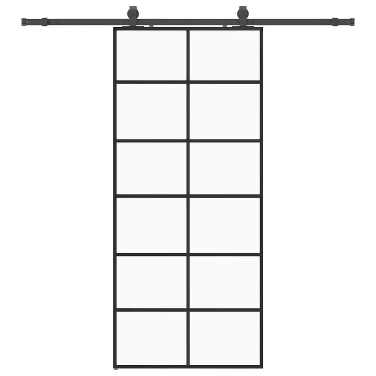 VIDAXL Porte coulissante kit de quincaillerie noir 90x205 cm verre ESG