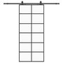 Voir la diapositive 2 : VIDAXL Porte coulissante kit de quincaillerie noir 90x205 cm verre ESG