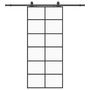 Voir la diapositive 2 : VIDAXL Porte coulissante kit de quincaillerie noir 90x205 cm verre ESG