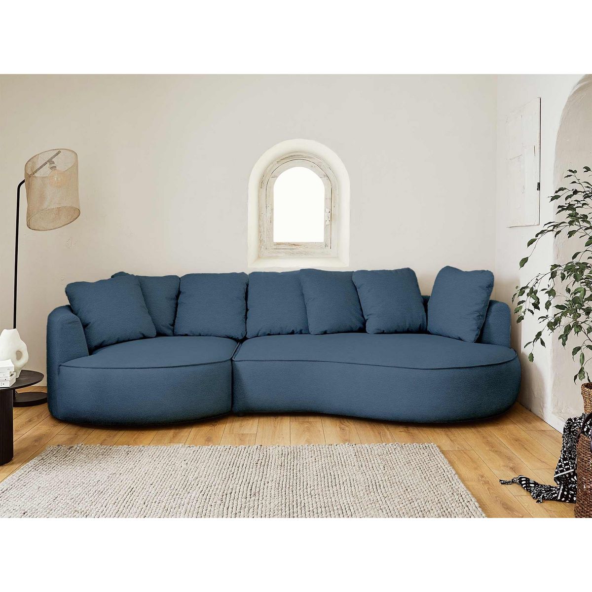 LISA DESIGN Hibiscus - canapé d'angle gauche 4 places - en tissu