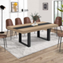 Voir la diapositive 4 : ID MARKET Table à manger extensible rectangle PHOENIX 6-12 personnes bois et noir bande centrale noire 200-300 cm