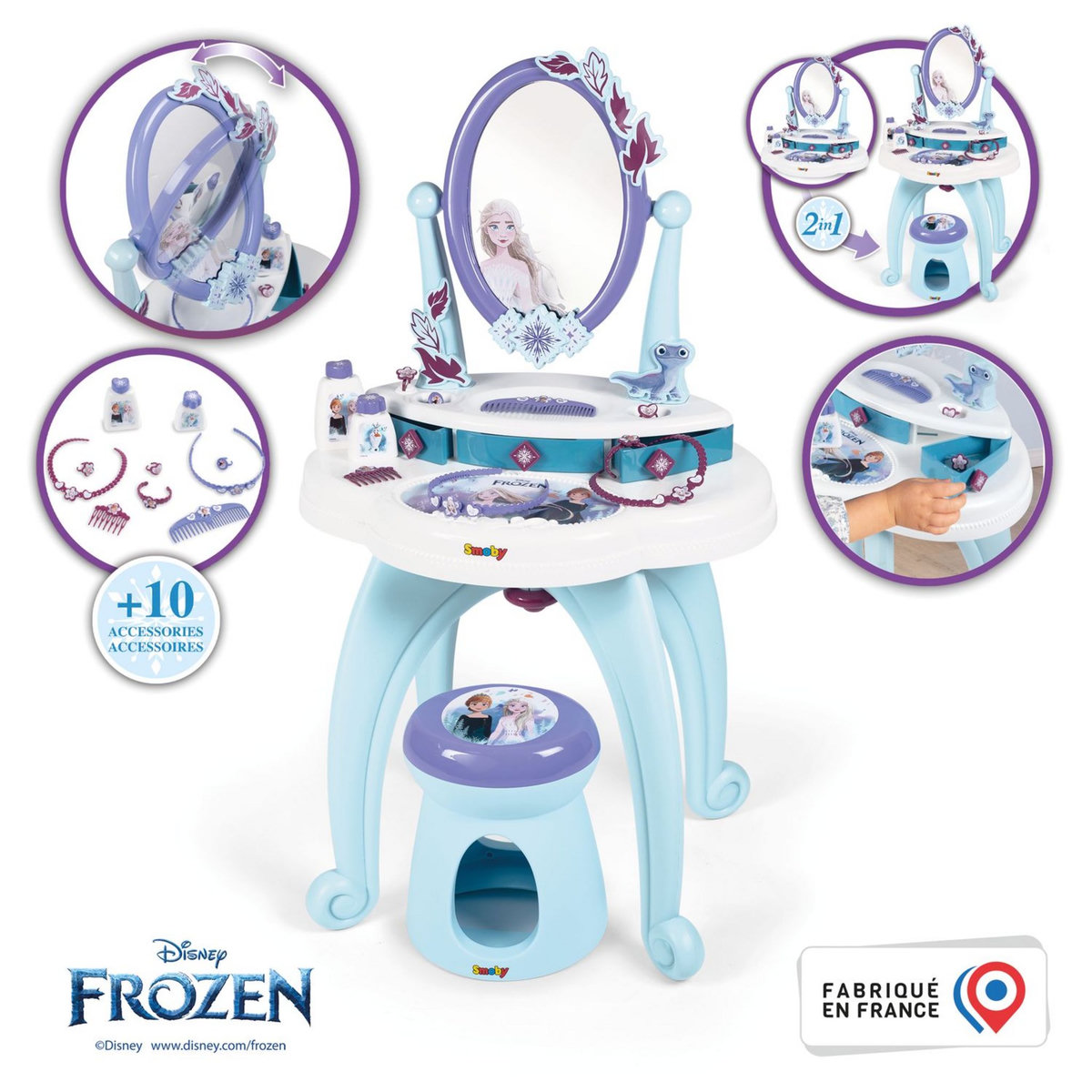 SMOBY Coiffeuse 2 en 1 Reine des Neiges 
