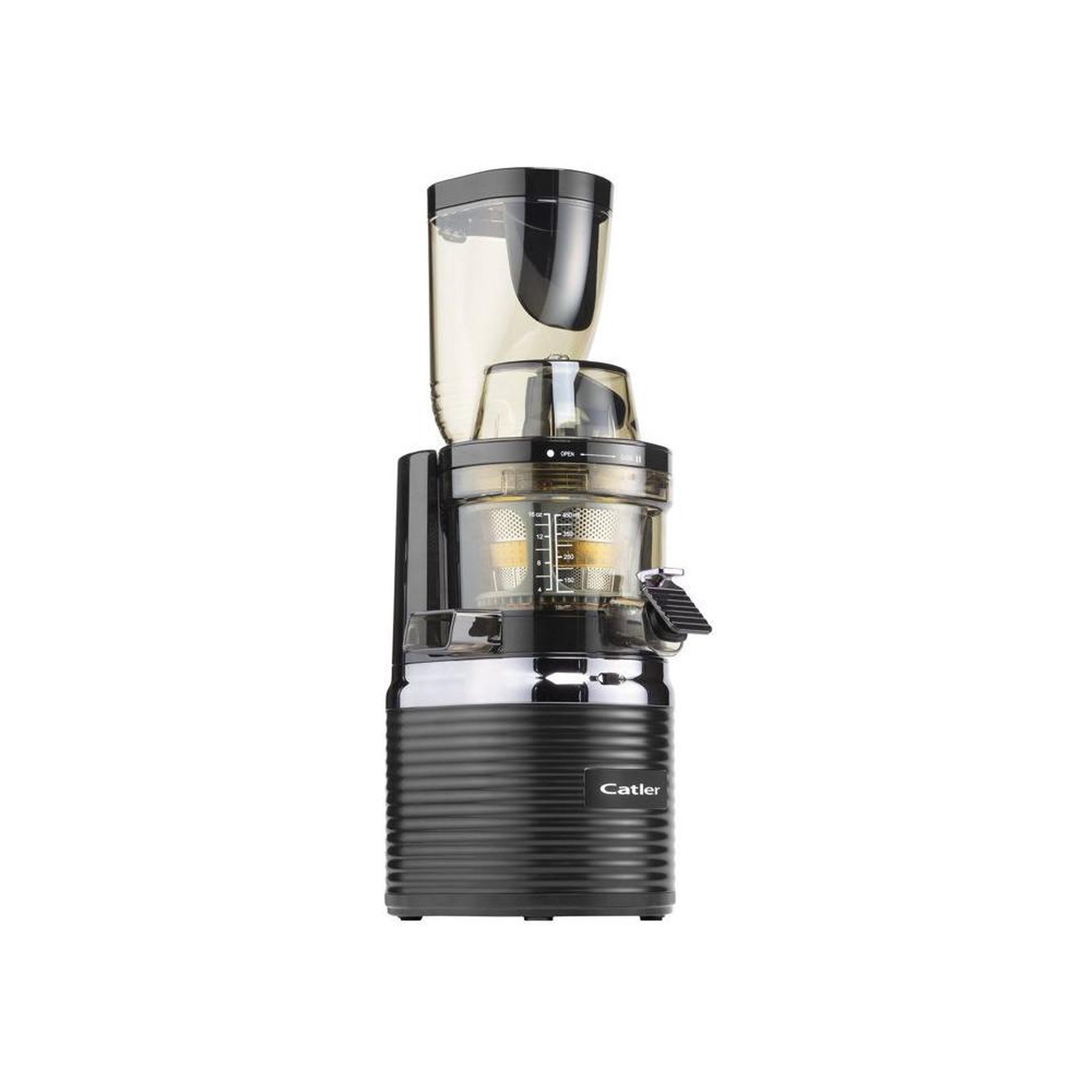 Voir la diapositive 3 : Presse-agrumes à extraction lente vertical 43 tr/min 200 W avec 3 filtres JS 8012, noir et argent