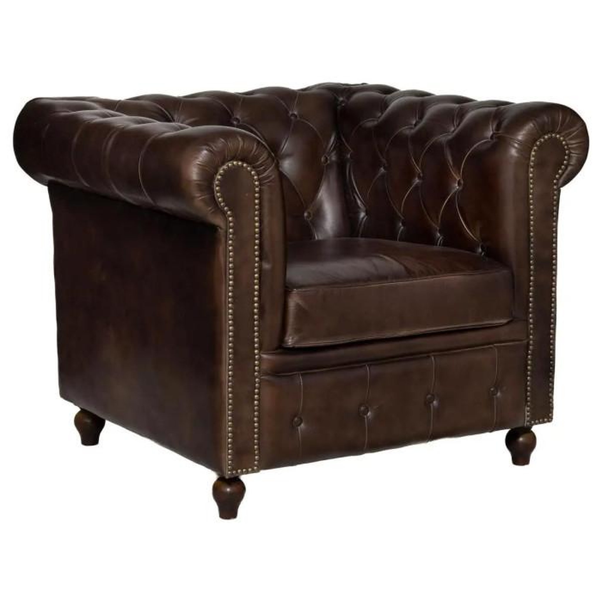Voir la diapositive 1 : ATMOSPHERA Fauteuil Chesterfield  Deep Soul  93cm Marron