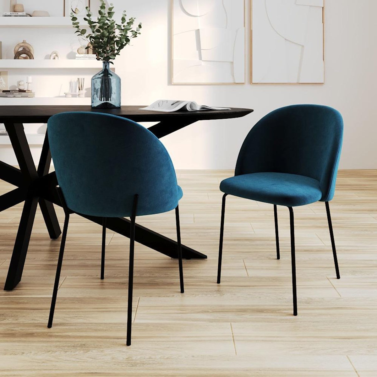 Rendez vous déco Lot de 2 chaises en velours jaune moutarde - Karl