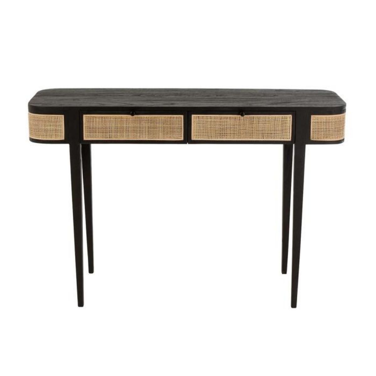 Paris Prix Console 2 Tiroirs en Bois  Molly  120cm Noir & Beige