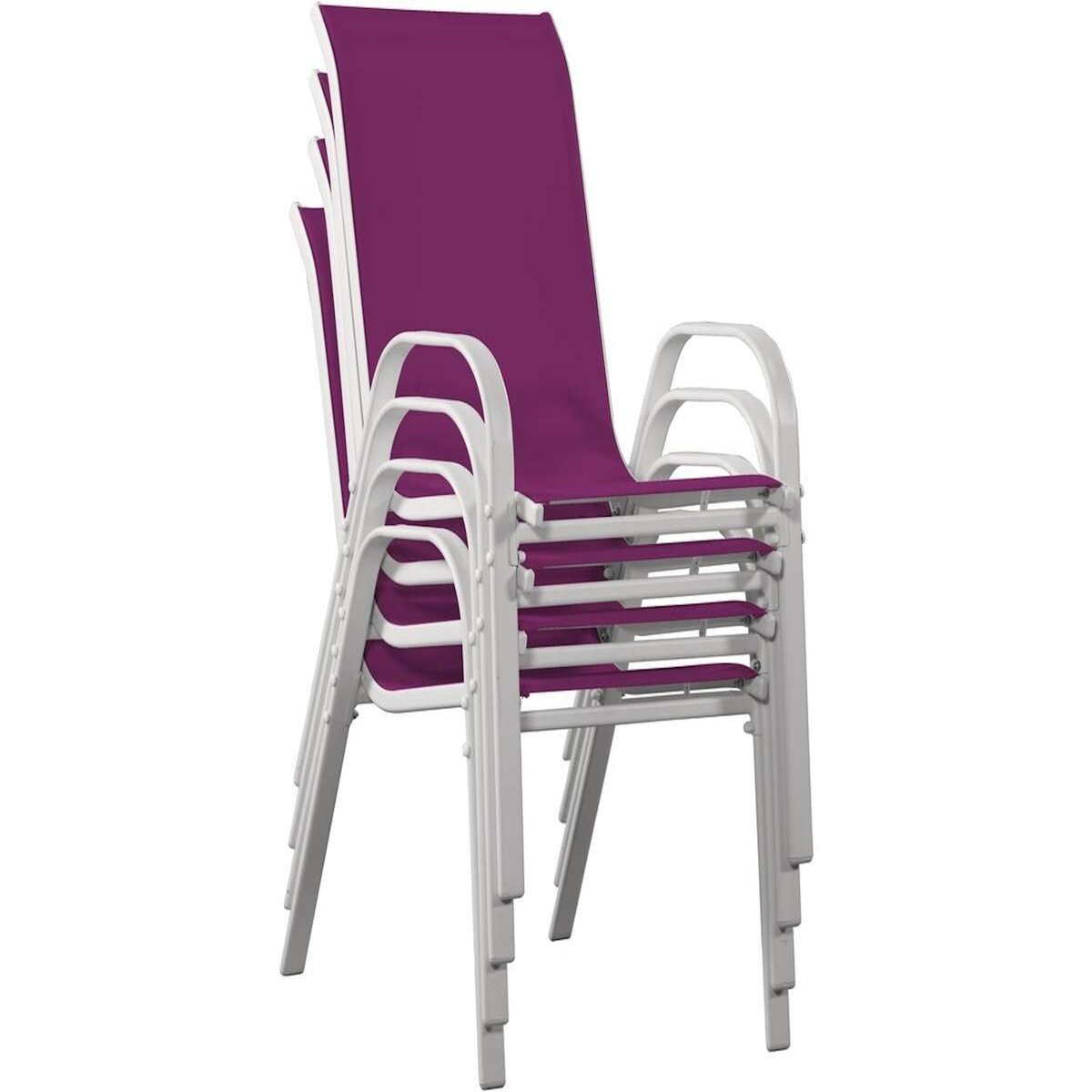 Habitat et Jardin Fauteuil jardin Textilène  Cordoba  - Phoenix - Rose - Lot de 4