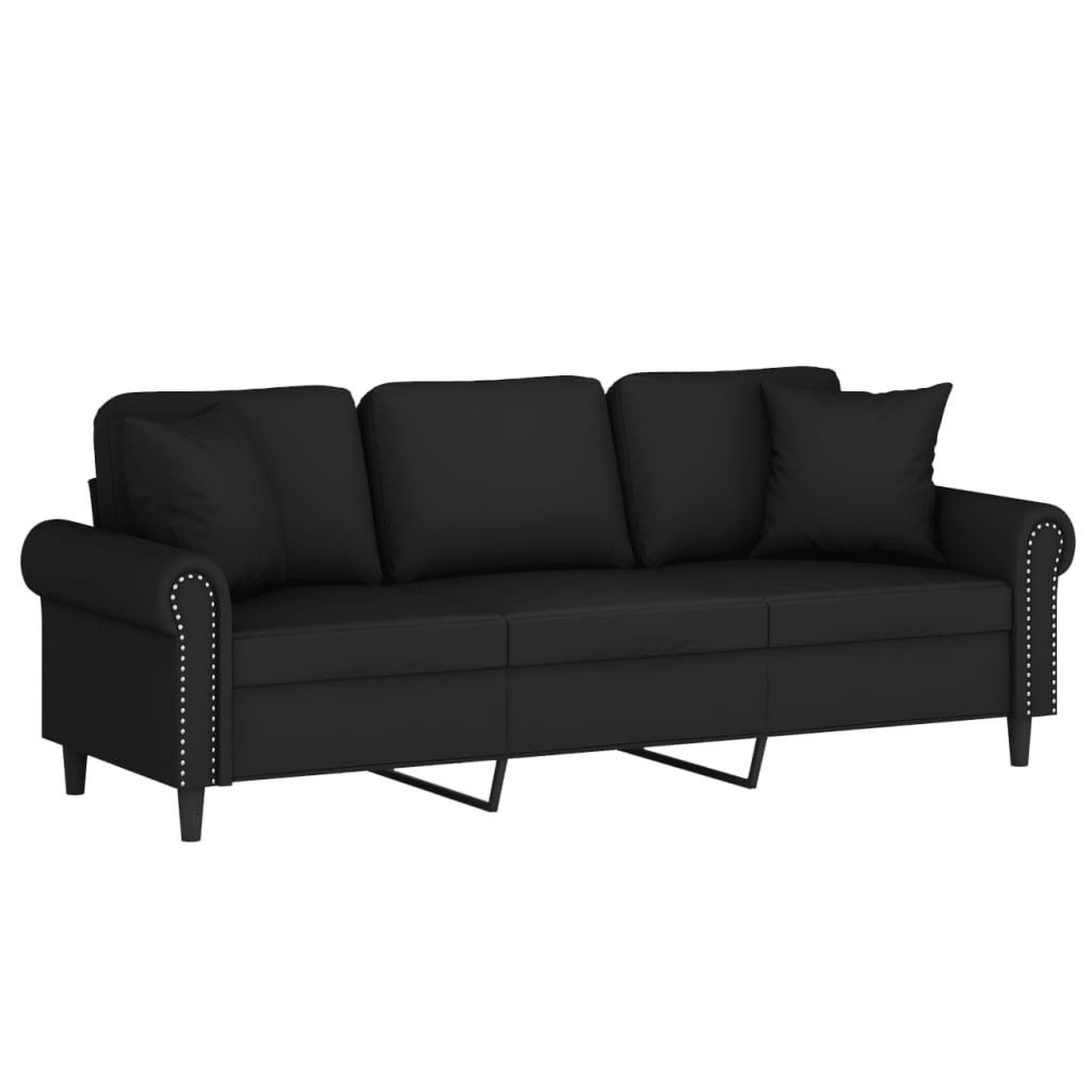 Voir la diapositive 3 : VIDAXL Canape 3 places avec oreillers decoratifs noir 180 cm velours