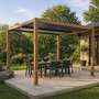 Voir la diapositive 6 : CONCEPT USINE Pergola bioclimatique structure aluminium effet bois lames orientables 3x3m CORFU