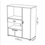 Voir la diapositive 5 : Meuble de rangement de cuisine compact 3 portes 1 tiroir CEREMONIE