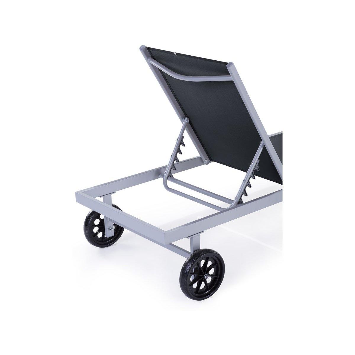 Habitat et Jardin Bain de soleil en aluminium et textilène  Bella  - Phoenix - Gris - Lot de 2