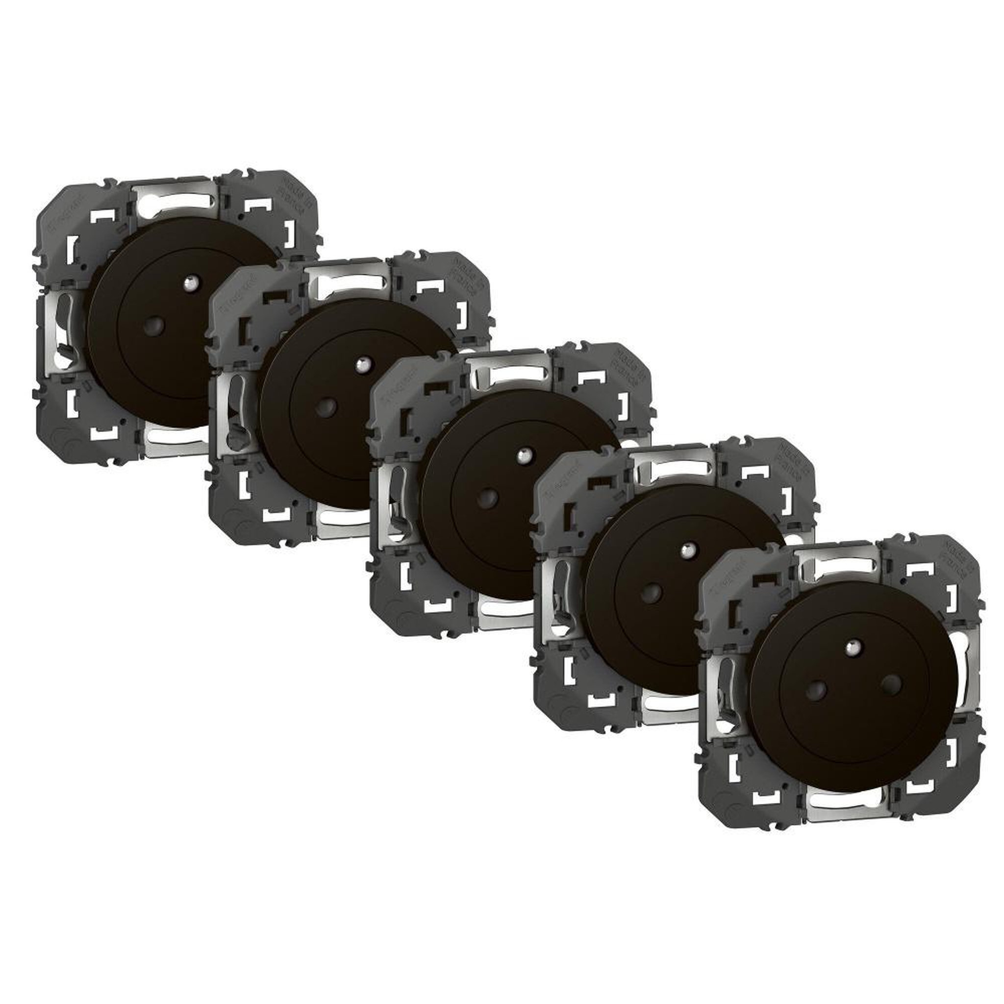 Legrand Lot de 5 prises avec terre, à assembler dooxie, legrand, noir