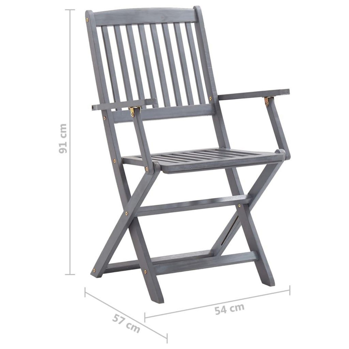 VIDAXL Chaises pliables d'exterieur lot de 6 et coussins Bois d'acacia