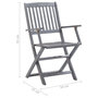 Voir la diapositive 6 : VIDAXL Chaises pliables d'exterieur lot de 6 et coussins Bois d'acacia