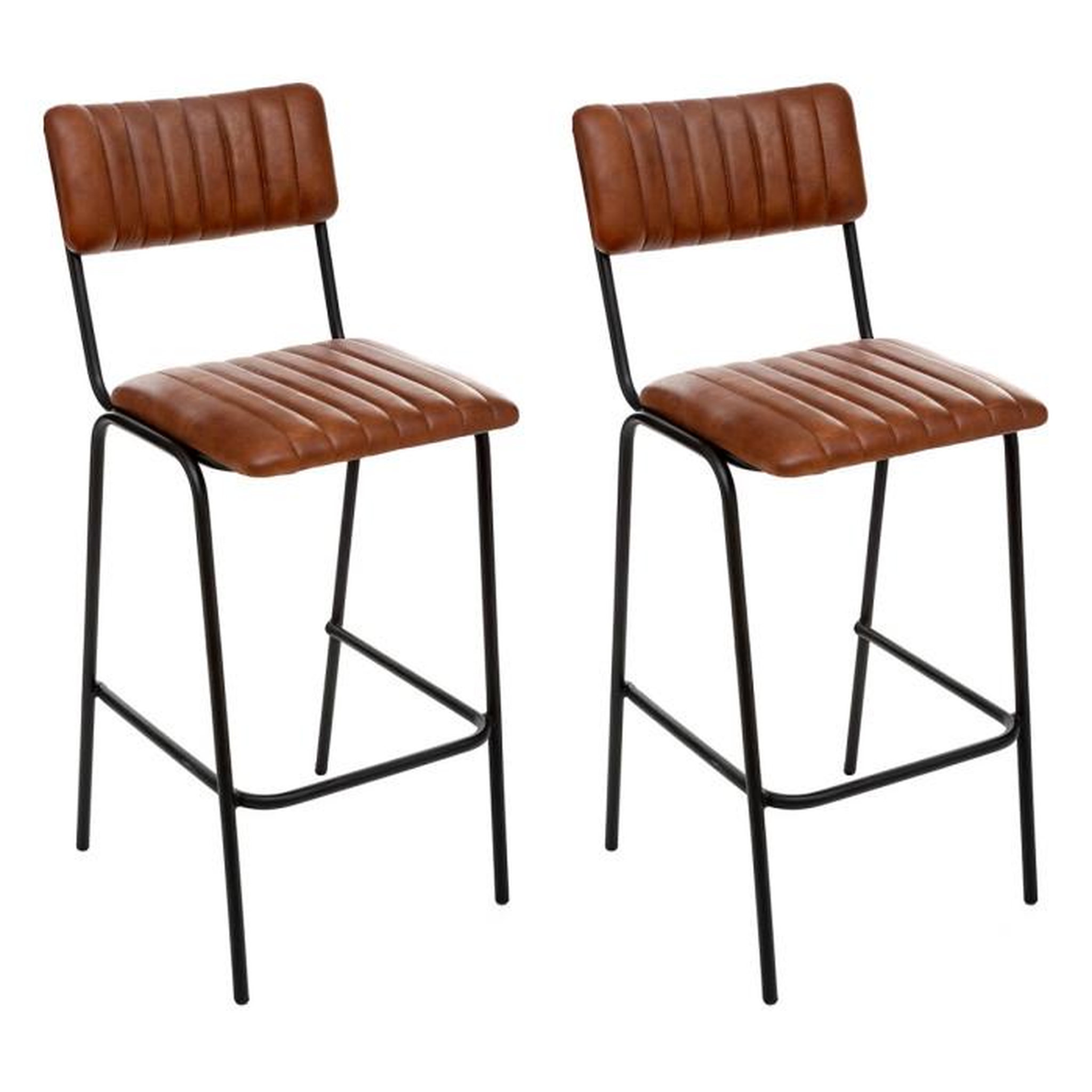 Voir la diapositive 1 : ATMOSPHERA Lot de 2 Chaises de Bar Design  Dario  103cm Marron