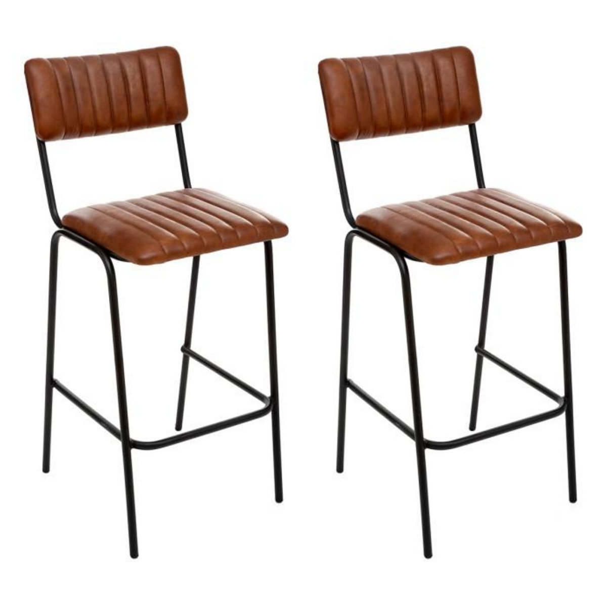 ATMOSPHERA Lot de 2 Chaises de Bar Design  Dario  103cm Marron