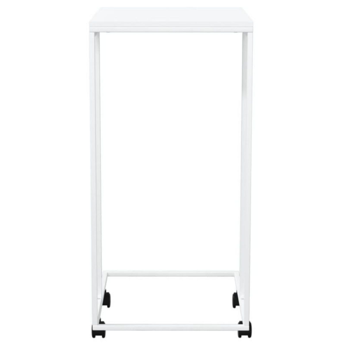 VIDAXL Table d appoint avec roues Blanc 40x30x63,5cm Bois d ingénierie