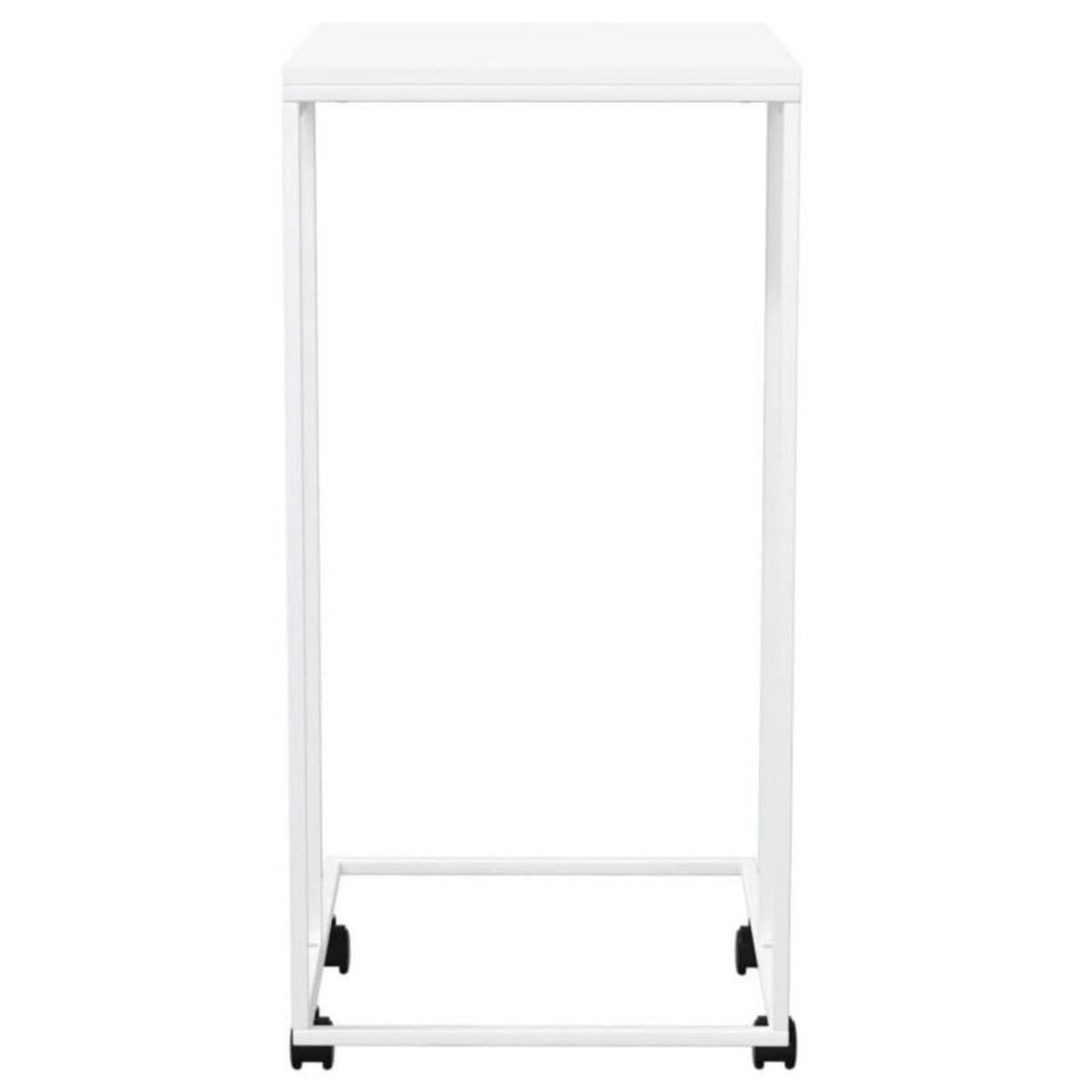 VIDAXL Table d appoint avec roues Blanc 40x30x63,5cm Bois d ingénierie