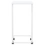 Voir la diapositive 4 : VIDAXL Table d appoint avec roues Blanc 40x30x63,5cm Bois d ingénierie