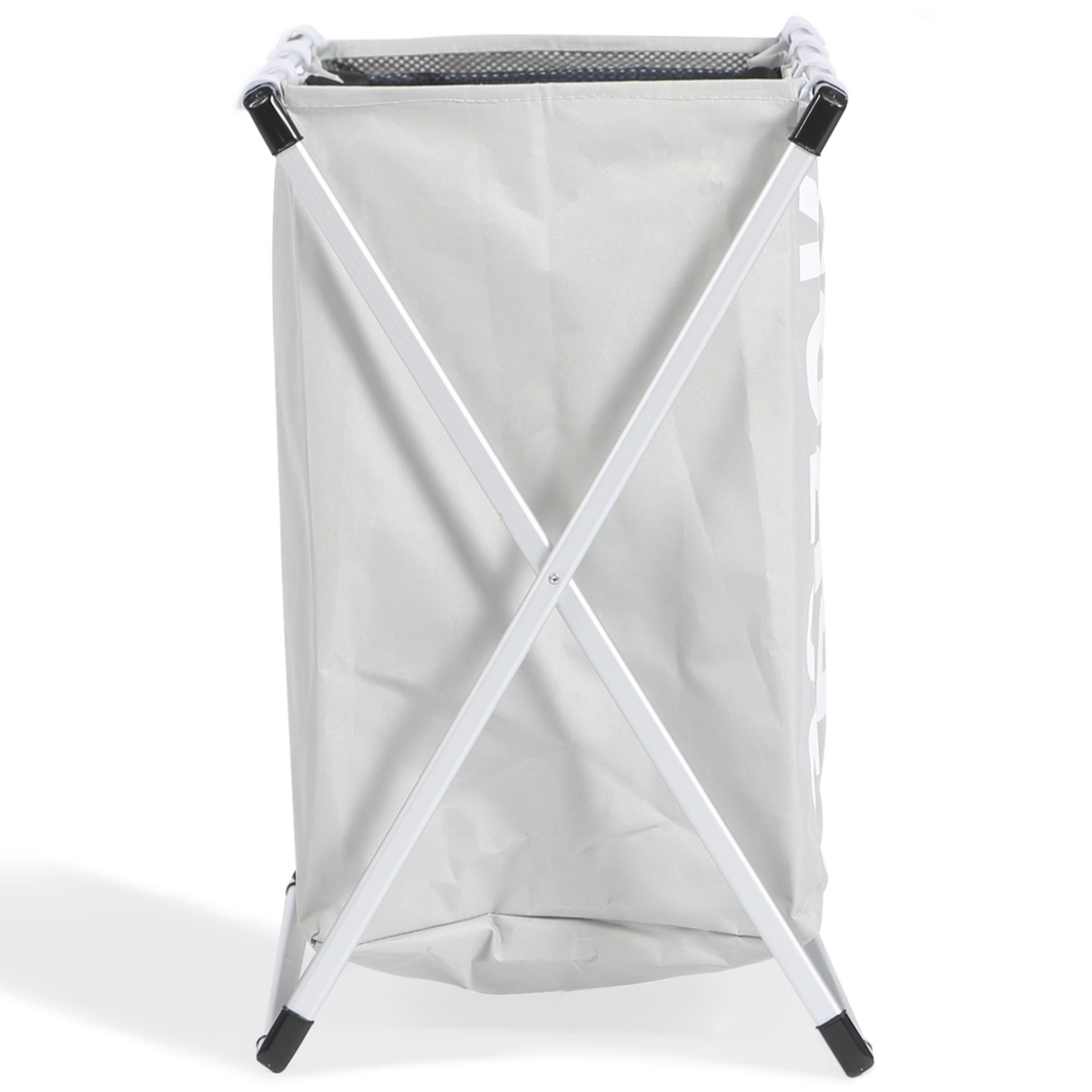 ID MARKET Panier à linge 3 compartiments pliable gris