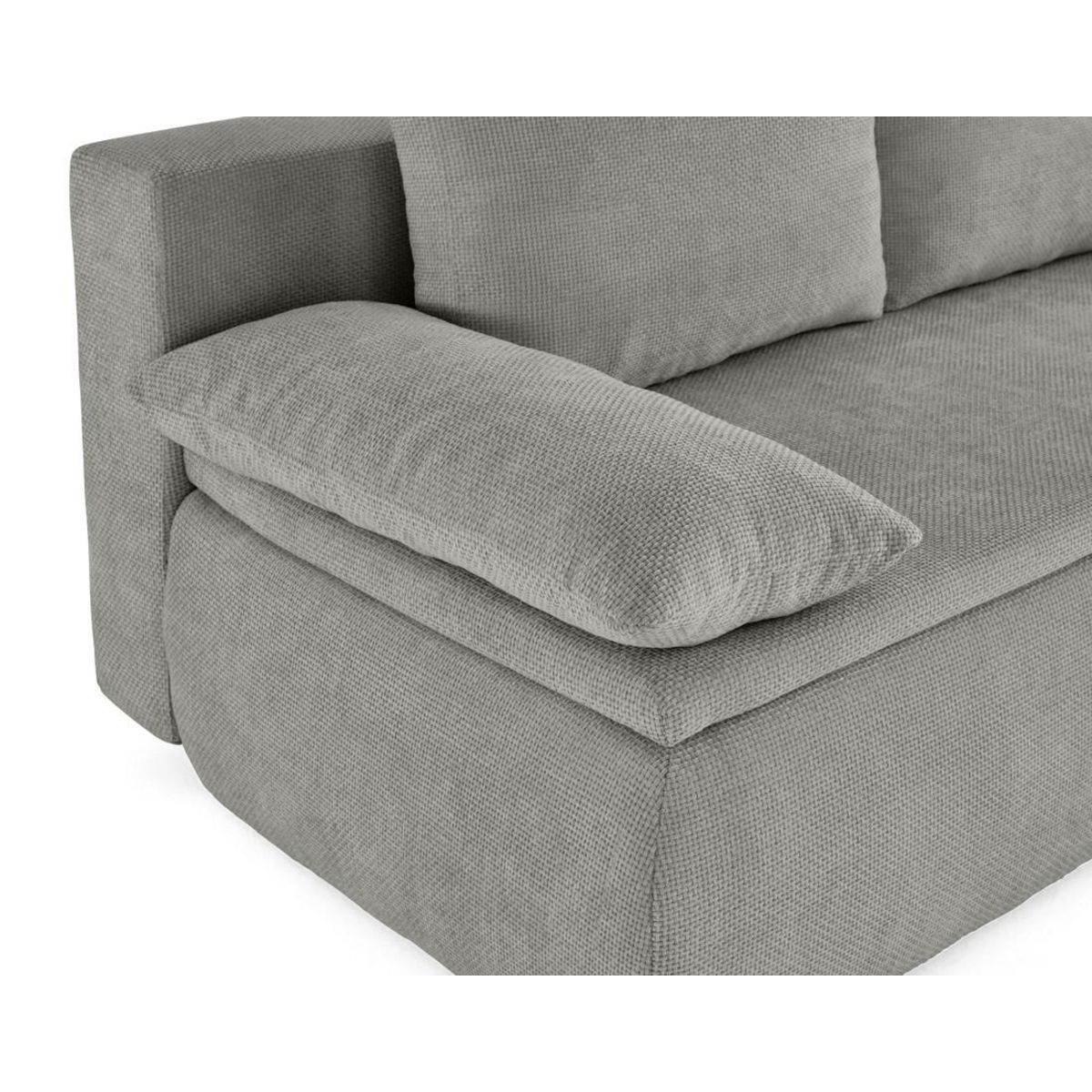 BEST MOBILIER Kurt - canapé 3 places convertible avec coffre en velours texturé