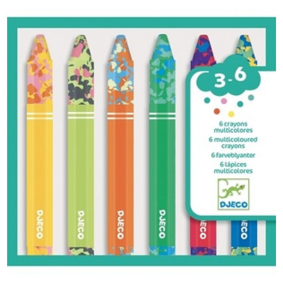 Djeco 6 crayons multicouleurs pour les petits