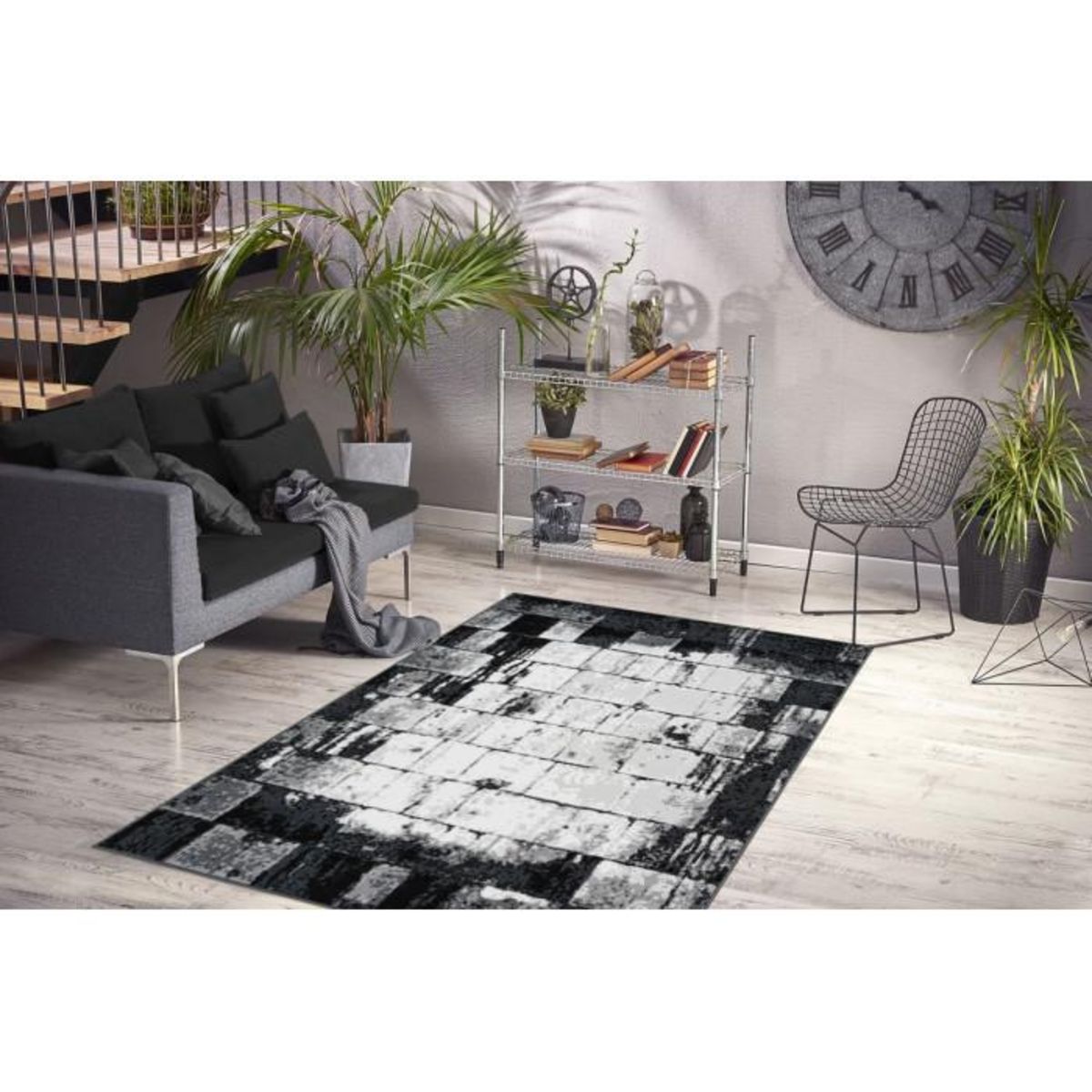 Paris Prix Tapis Vintage à Poils Courts  Esperanto III  Gris