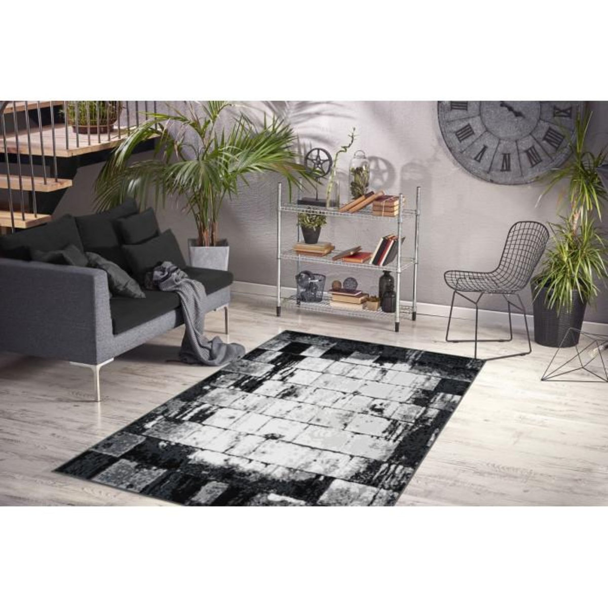 Paris Prix Tapis Vintage à Poils Courts  Esperanto III  Gris