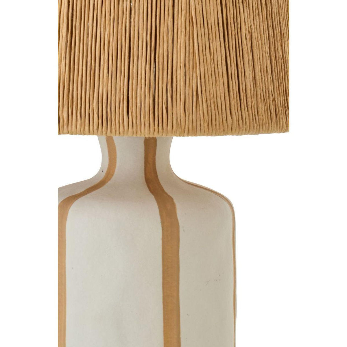 Paris Prix Lampe à Poser à Rayures  Irvin  34cm Naturel & Blanc