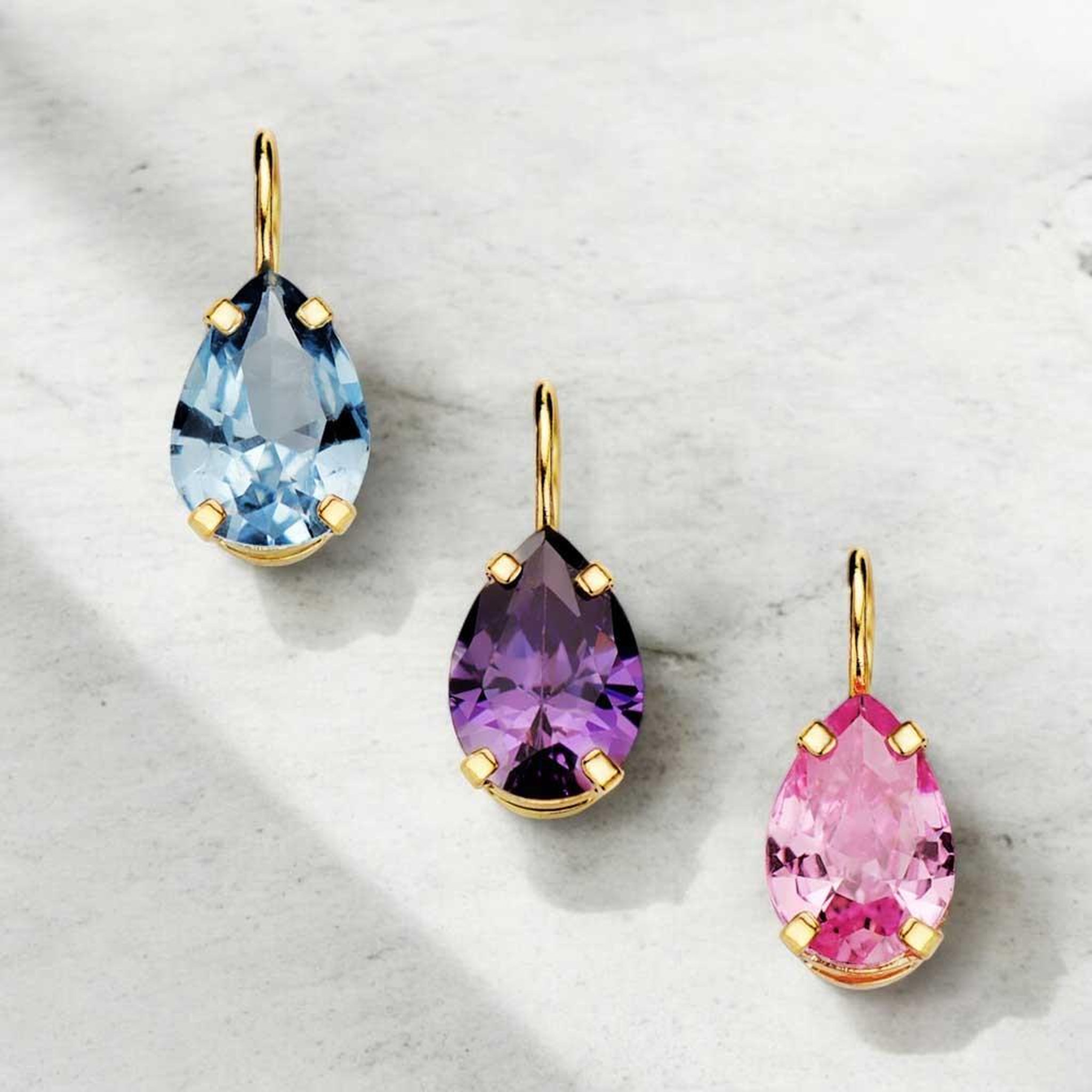 Voir la diapositive 2 : L'ATELIER D'AZUR Collier - Pendentif Or Jaune 18 Carats 750/000 - Zirconium Bleu Topaze - Chaine Dorée