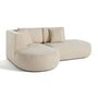 Voir la diapositive 4 : LISA DESIGN Santorini - canapé modulable d'angle gauche + pouf - 4 places - en tissu texturé