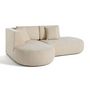 Voir la diapositive 4 : LISA DESIGN Santorini - canapé modulable d'angle gauche + pouf - 4 places - en tissu texturé