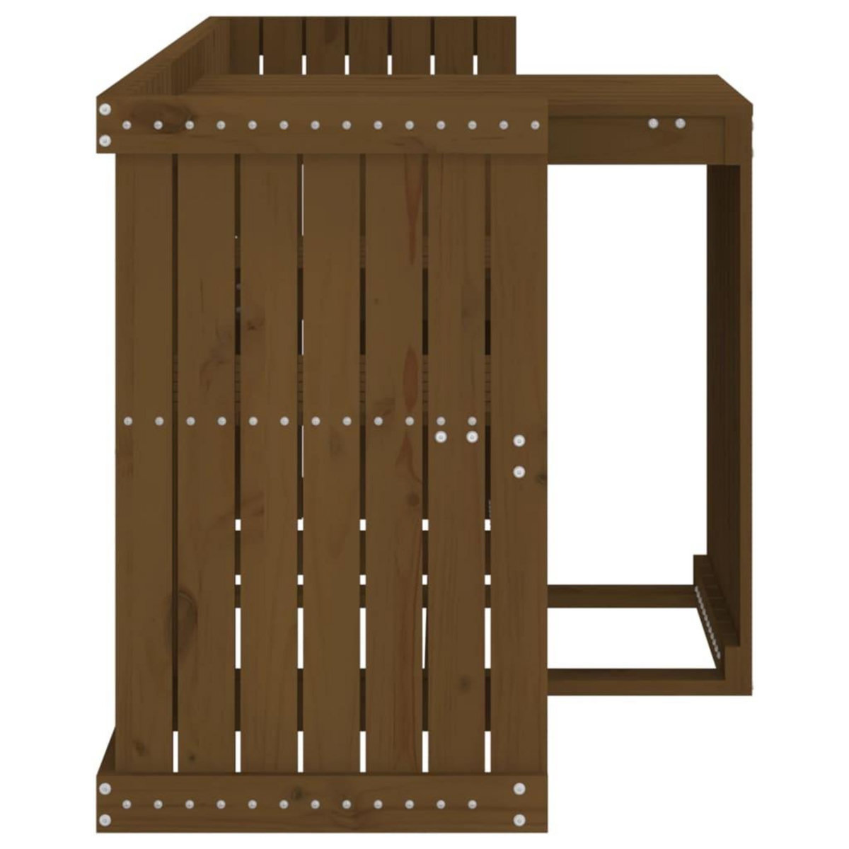 VIDAXL Set de balcon 2 places marron miel bois de pin massif