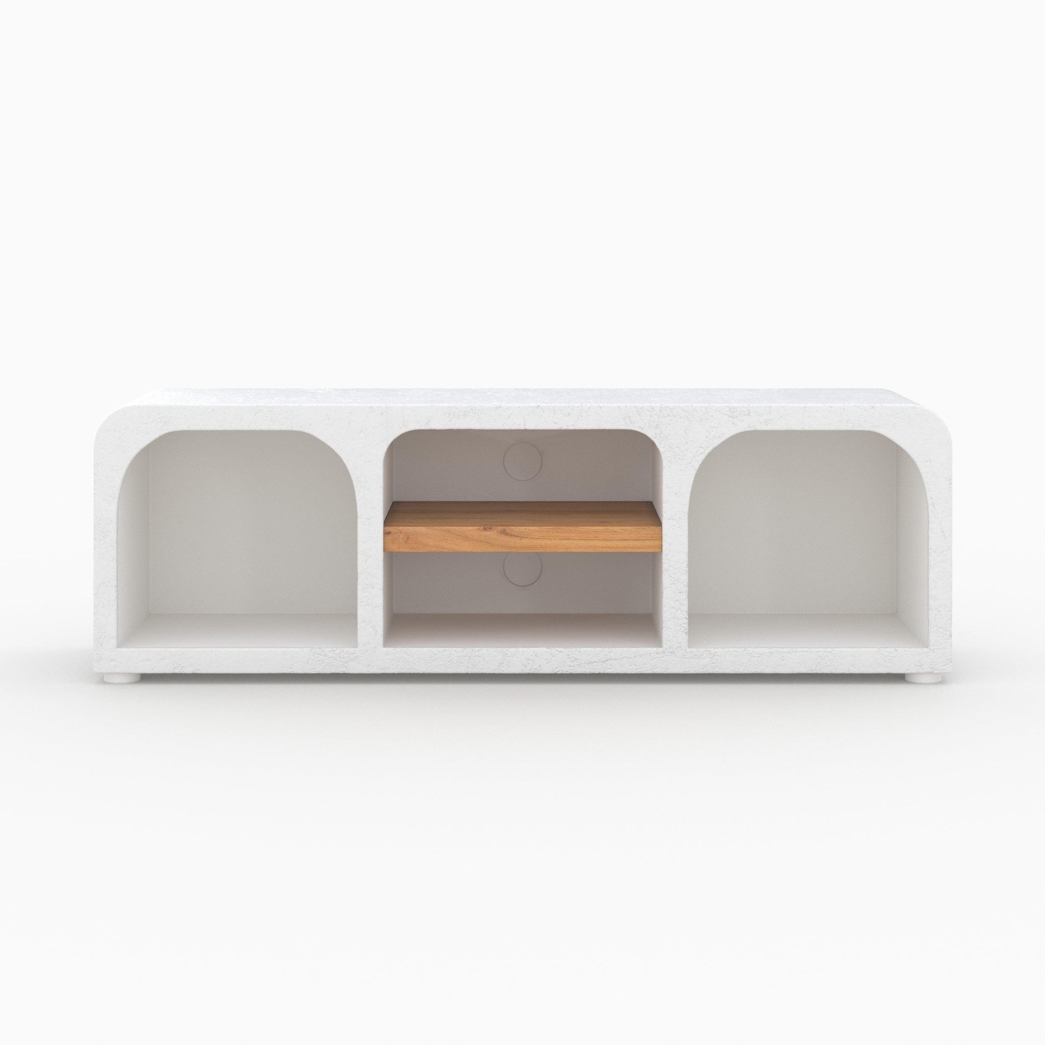 MAISON PAVANE Meuble tv en plâtre blanc cassé 140 cm-fira