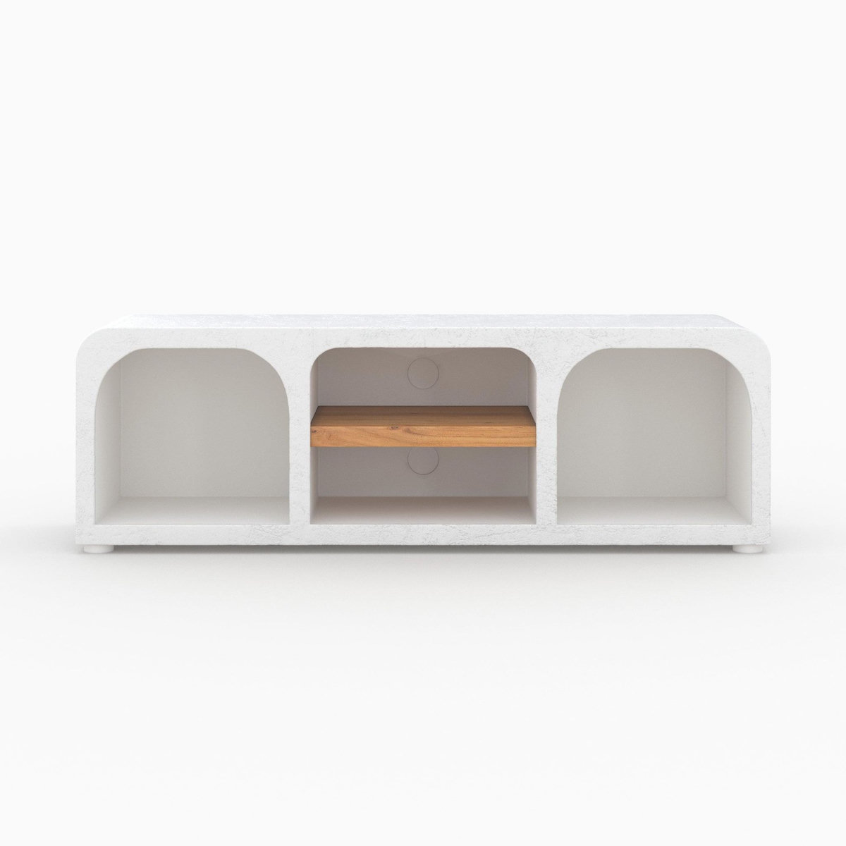 Rendez vous déco Meuble TV en plâtre blanc cassé 140 cm-Fira
