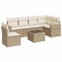 Voir la diapositive 2 : VIDAXL Salon de jardin avec coussins 7 pcs beige resine tressee