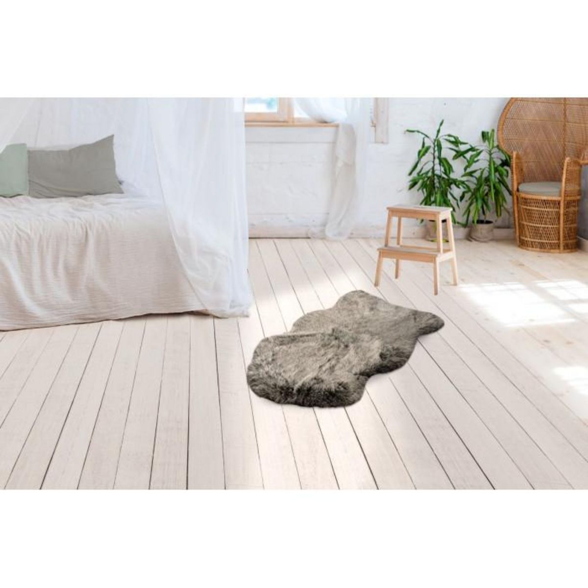 Paris Prix Tapis Arrondi Imitation Fourrure  Tender  Vert