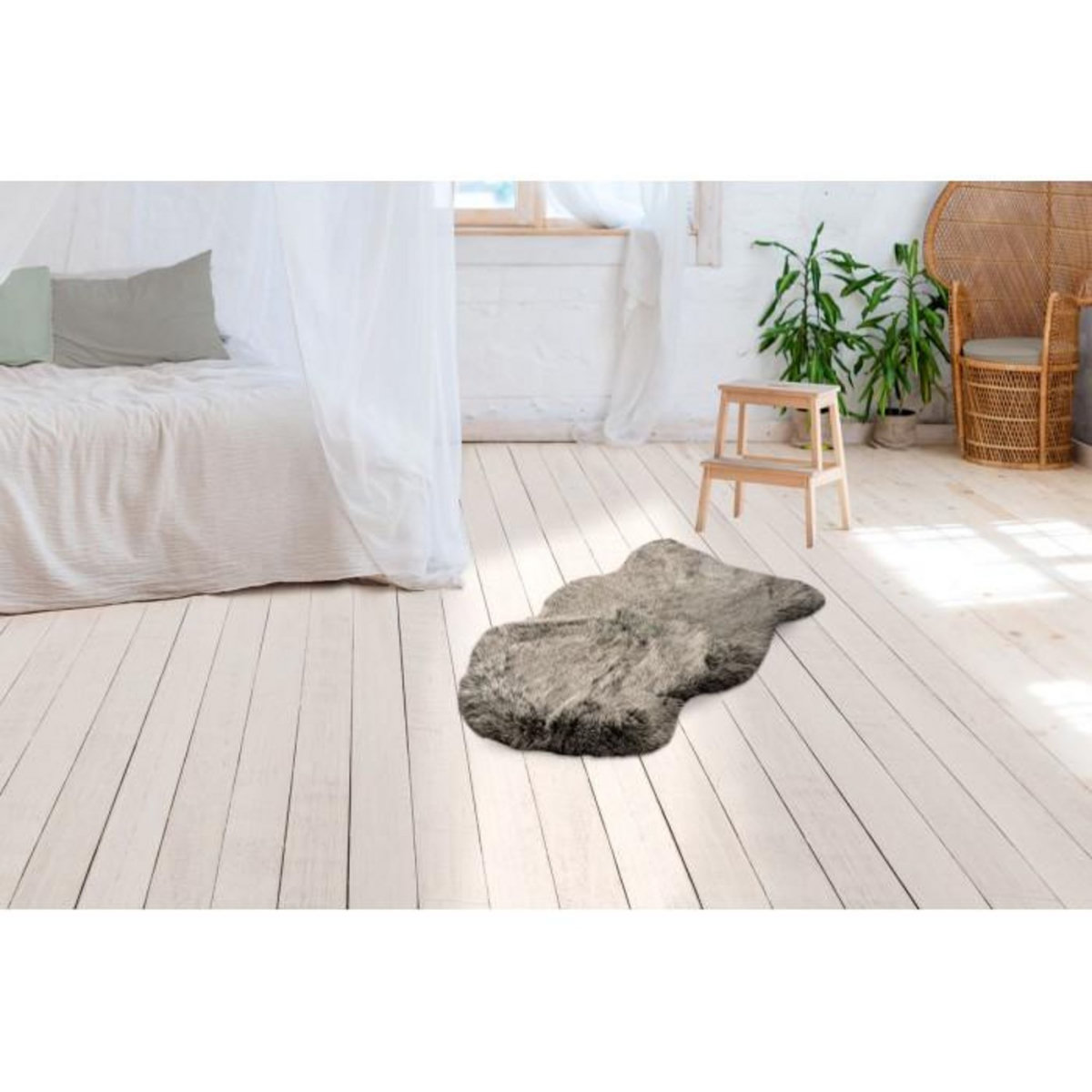 Paris Prix Tapis Arrondi Imitation Fourrure  Tender  Vert