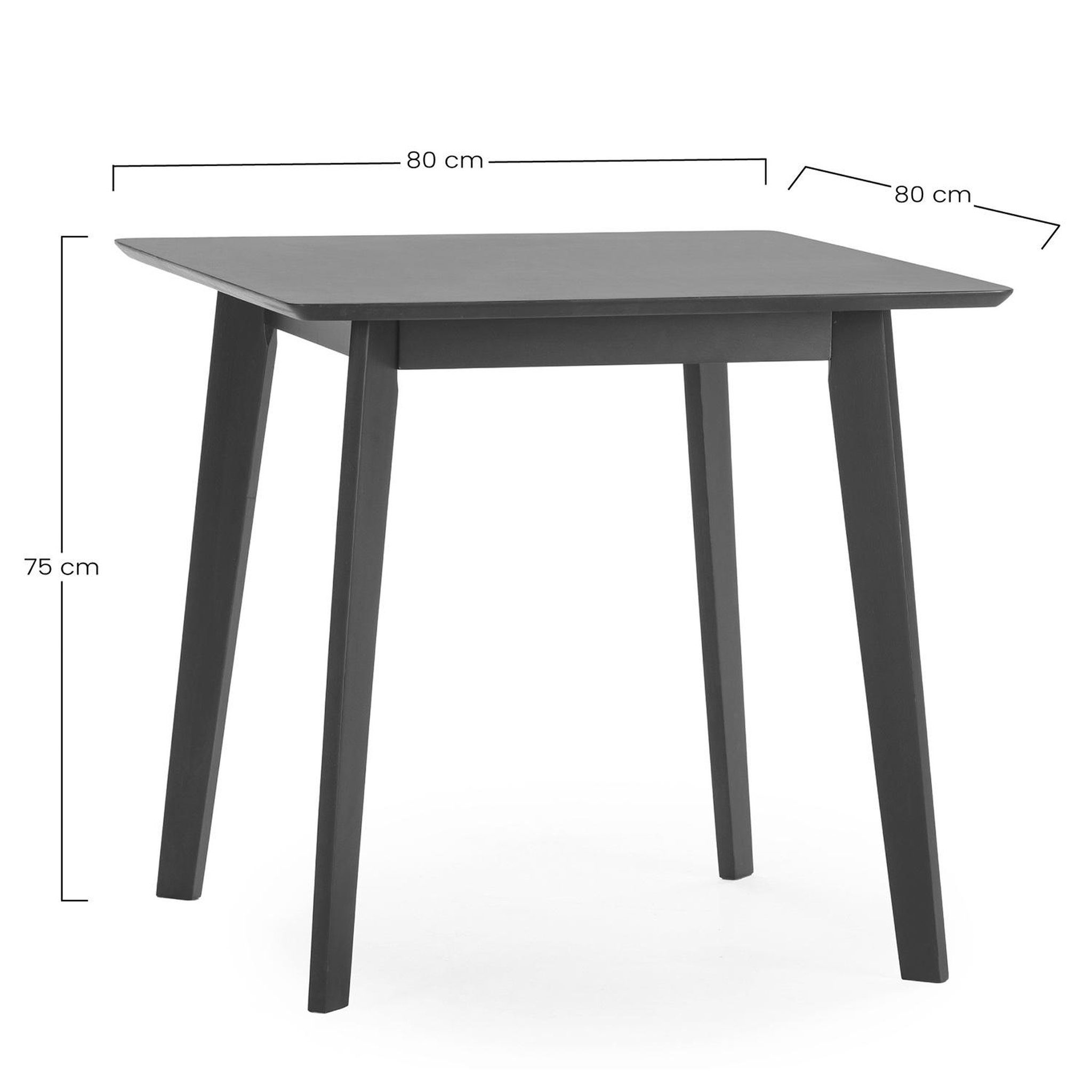 Voir la diapositive 5 : VS VENTA-STOCK Table à manger Pomago 80x80 cm Couleur Noir