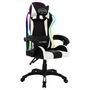 Voir la diapositive 2 : VIDAXL Fauteuil de jeux video avec LED RVB Blanc et noir Similicuir