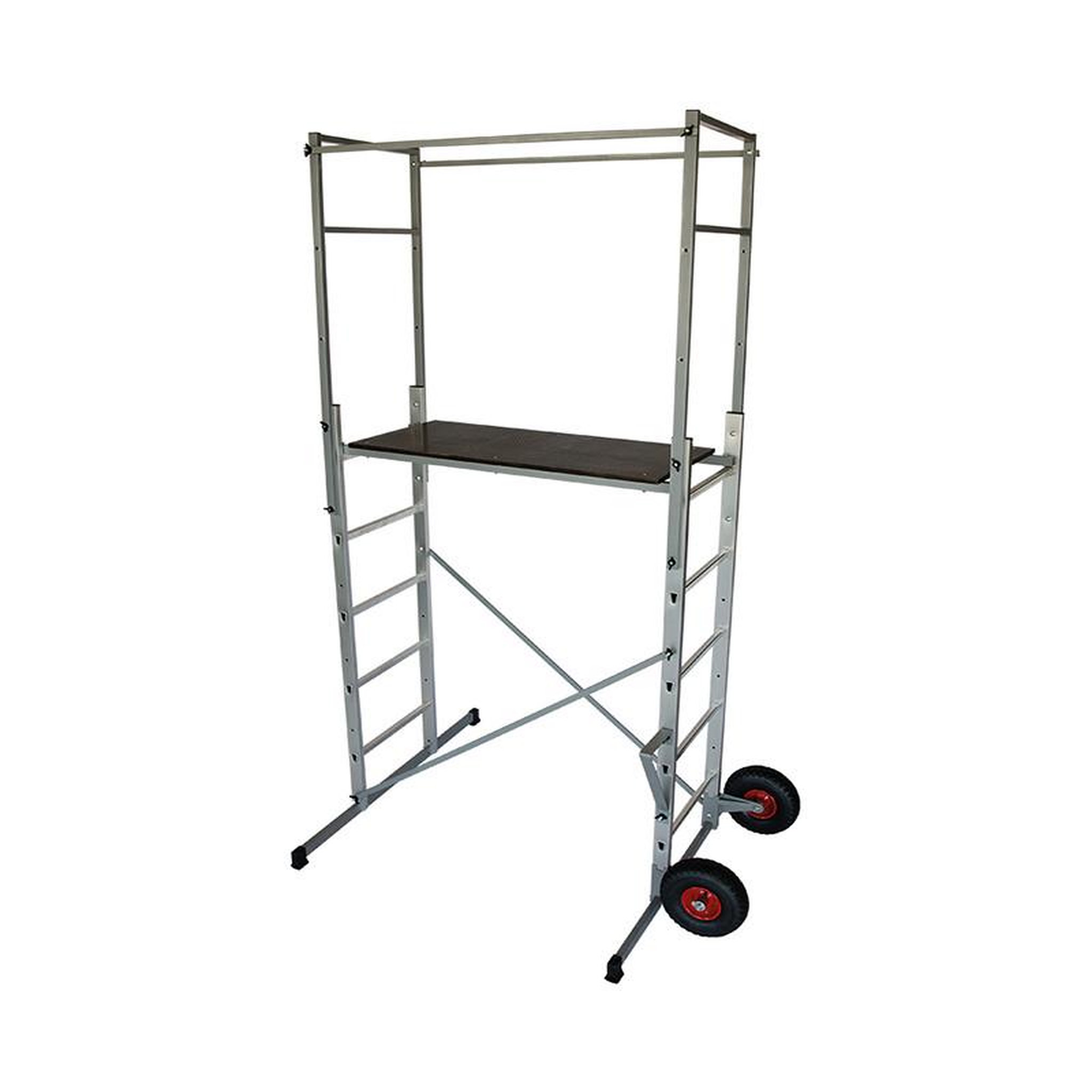 Voir la diapositive 2 : HAILO Echafaudage roulant de jardin tout-terrain 1,5m/3,5m en aluminium selekta h350