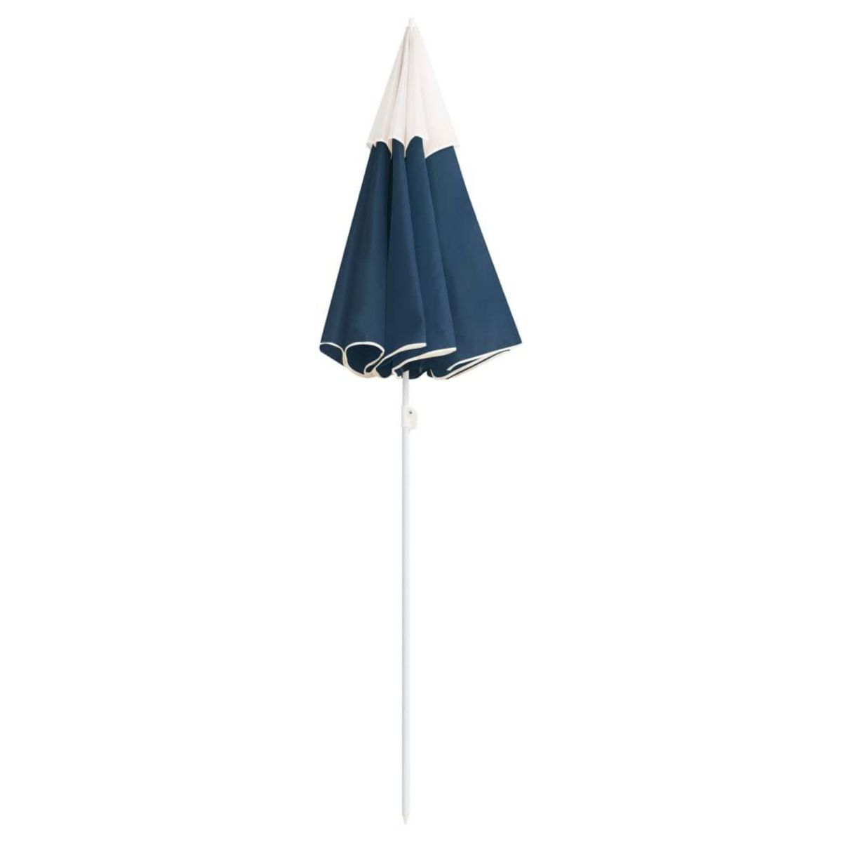 VIDAXL Parasol de jardin avec mat en acier bleu 180 cm