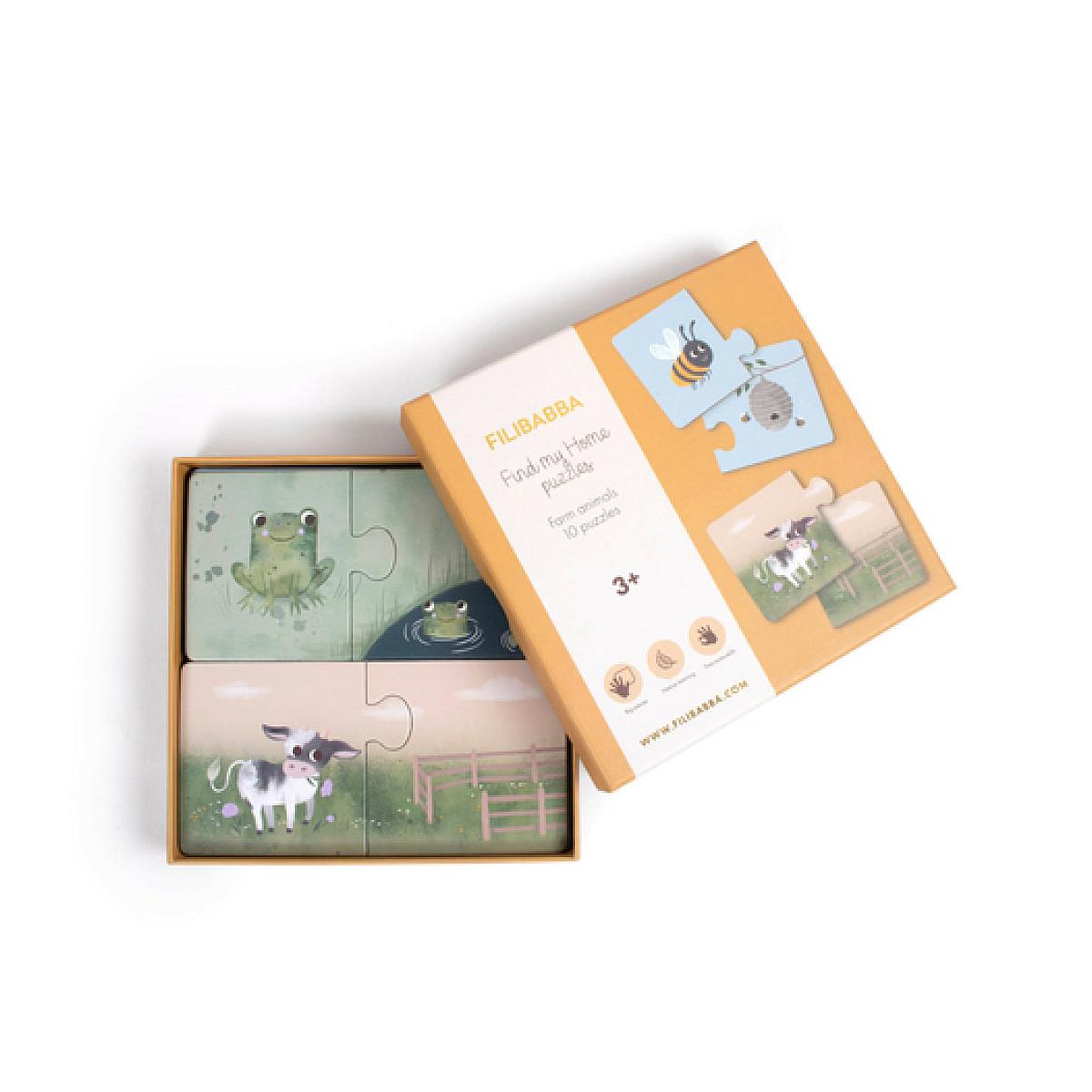Voir la diapositive 2 : BB&CO Puzzles - Retrouve ma maison - Animaux de la ferme