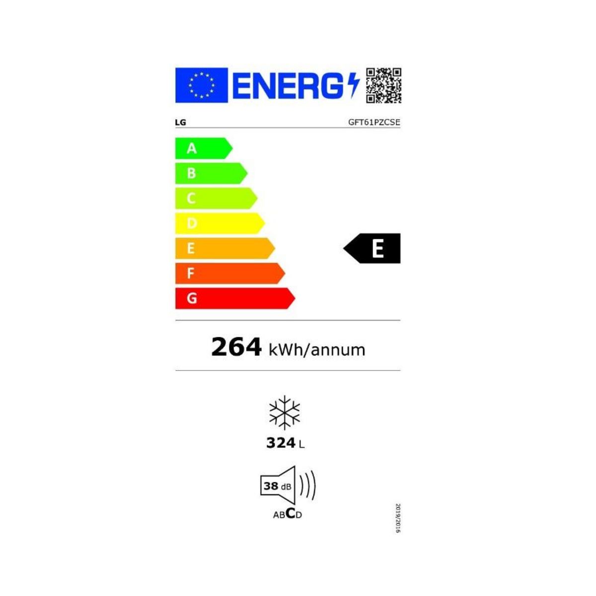LG Congélateur armoire 60cm 324l silver - GFT61PZCSE