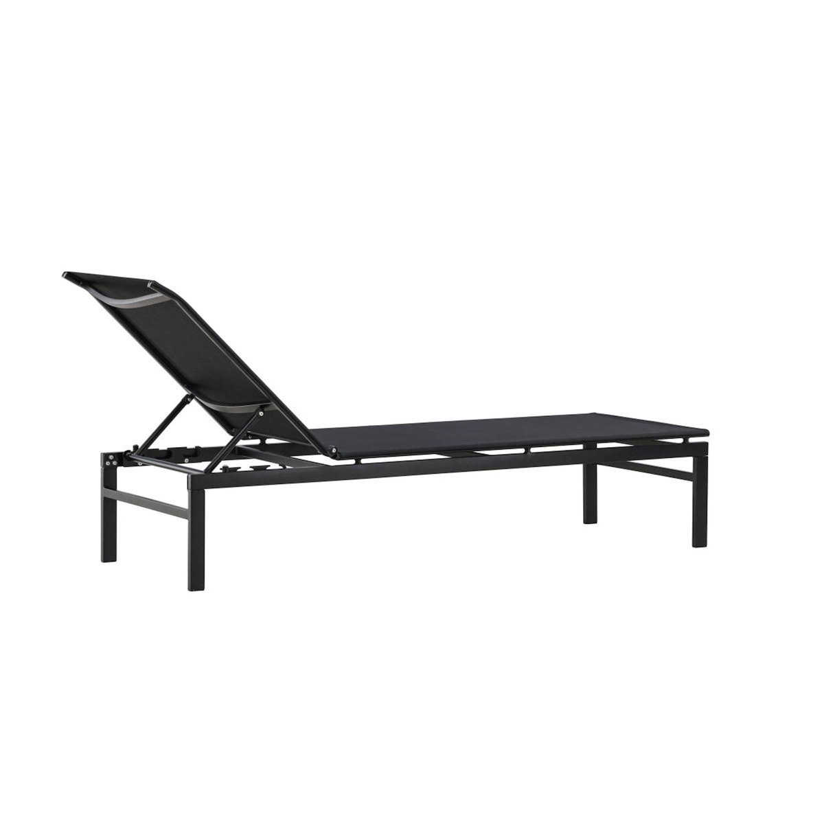 Paris Prix Chaise Longue en Métal  Massimo  189cm Noir