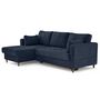 Voir la diapositive 4 : LISA DESIGN Anna - canapé d'angle gauche 4 places convertible avec coffre en velours texturé
