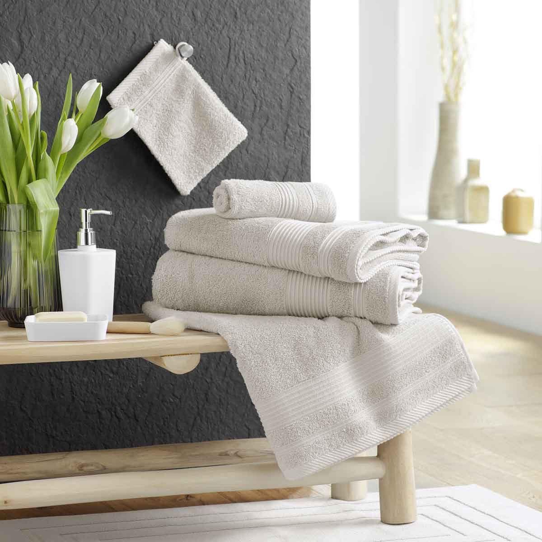 Voir la diapositive 3 : Douceur d'Intérieur Drap de bain  tendresse  90x150cm lin